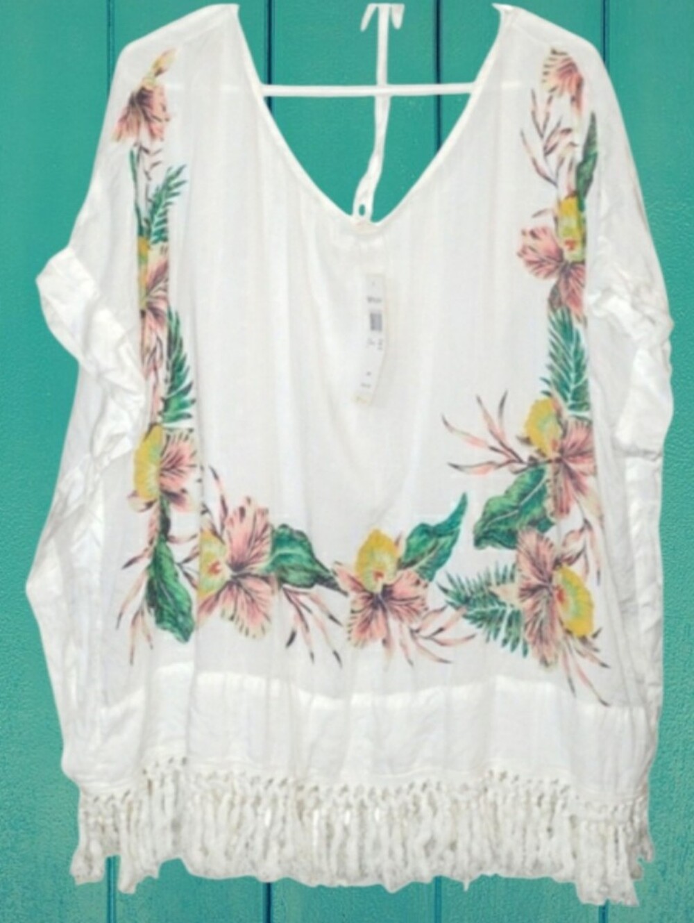 New Roxy Tropical Floral Poncho